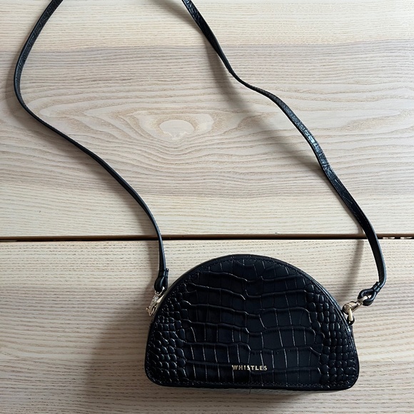 Whistles Jasmine Croc Half Moon Bag (only worn once) - Picture 1 of 3